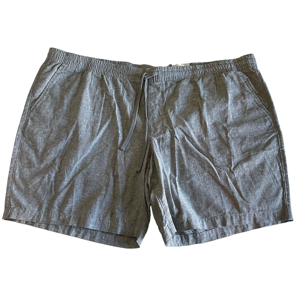 Sonoma 4 XLB Cotton Linen Blend Pull On‎ Shorts Gray Drawstring Pockets Comfort